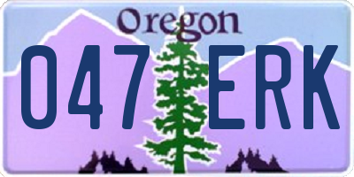 OR license plate 047ERK