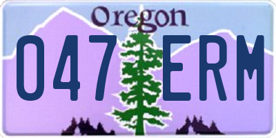 OR license plate 047ERM