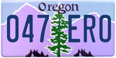 OR license plate 047ERO