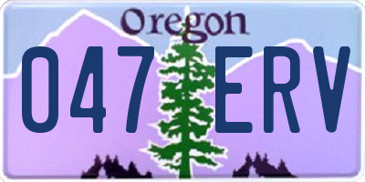 OR license plate 047ERV