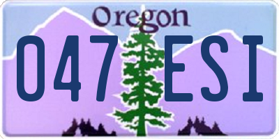 OR license plate 047ESI