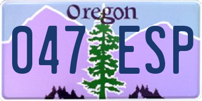 OR license plate 047ESP