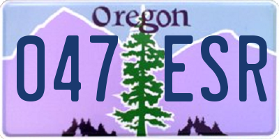 OR license plate 047ESR