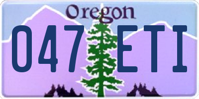 OR license plate 047ETI