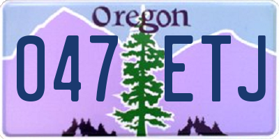 OR license plate 047ETJ