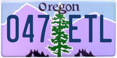 OR license plate 047ETL