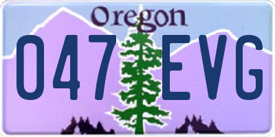 OR license plate 047EVG
