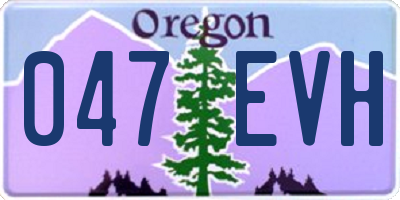 OR license plate 047EVH