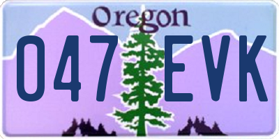 OR license plate 047EVK