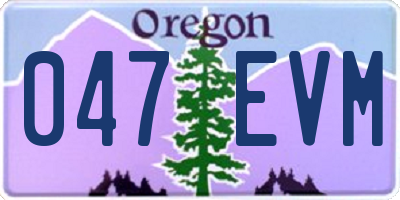 OR license plate 047EVM
