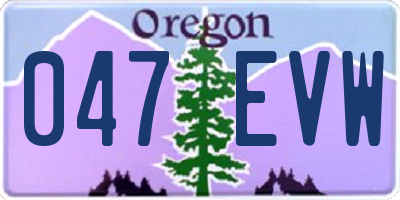 OR license plate 047EVW