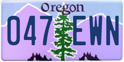 OR license plate 047EWN