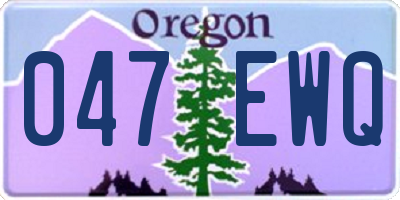 OR license plate 047EWQ