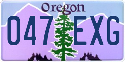 OR license plate 047EXG