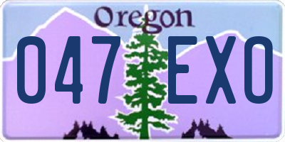 OR license plate 047EXO
