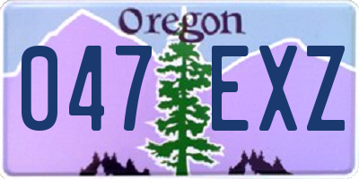 OR license plate 047EXZ