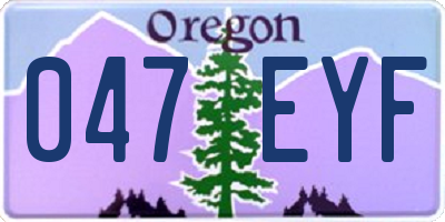 OR license plate 047EYF