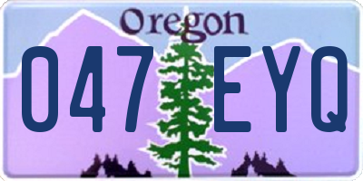 OR license plate 047EYQ