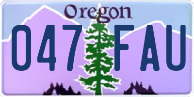 OR license plate 047FAU