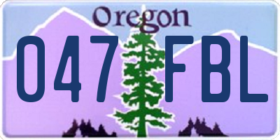 OR license plate 047FBL