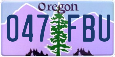 OR license plate 047FBU