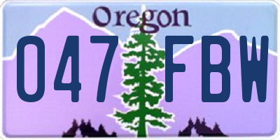 OR license plate 047FBW