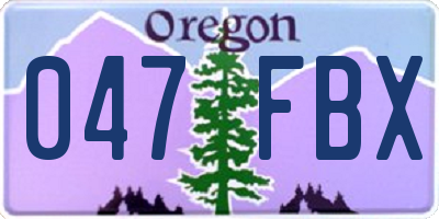 OR license plate 047FBX