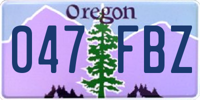 OR license plate 047FBZ