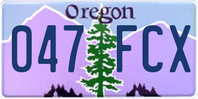 OR license plate 047FCX