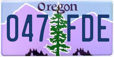 OR license plate 047FDE