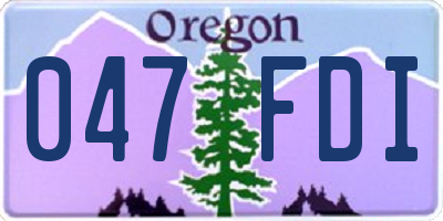OR license plate 047FDI