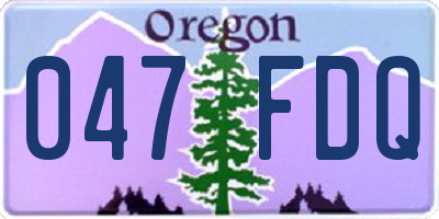 OR license plate 047FDQ