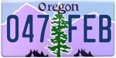OR license plate 047FEB