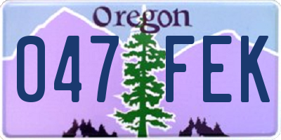 OR license plate 047FEK
