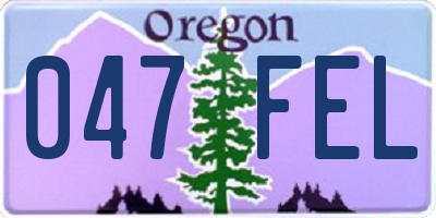 OR license plate 047FEL