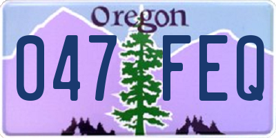 OR license plate 047FEQ