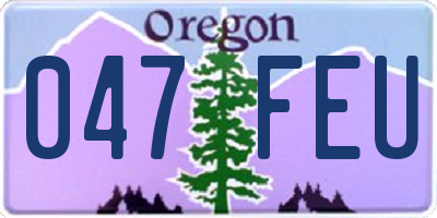 OR license plate 047FEU