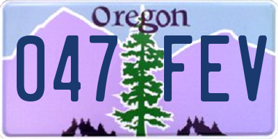 OR license plate 047FEV