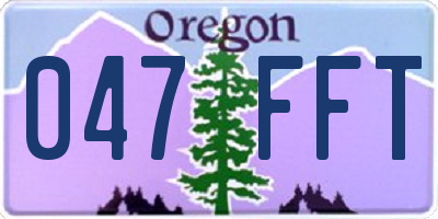 OR license plate 047FFT