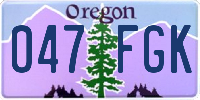 OR license plate 047FGK