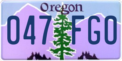OR license plate 047FGO