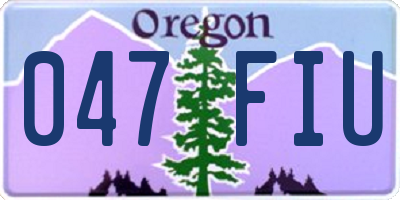 OR license plate 047FIU