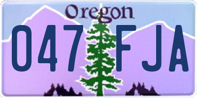 OR license plate 047FJA