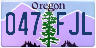 OR license plate 047FJL