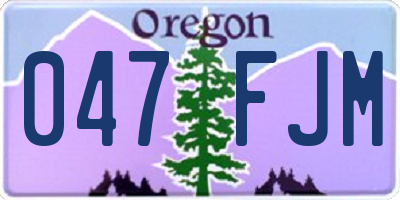 OR license plate 047FJM