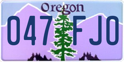 OR license plate 047FJO