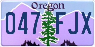 OR license plate 047FJX