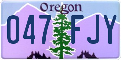 OR license plate 047FJY