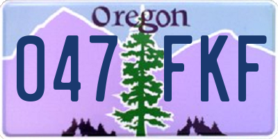 OR license plate 047FKF