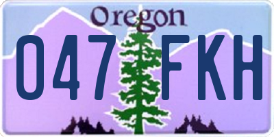 OR license plate 047FKH